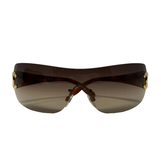 Logo Shield Rimless Sunglasses Luxury Designer By Chanel