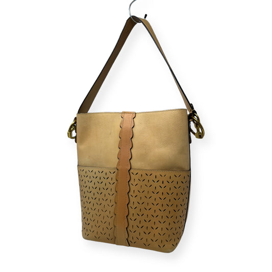 Ilana Perforated Leather Bucket Hobo Designer By Frye  Size: Medium